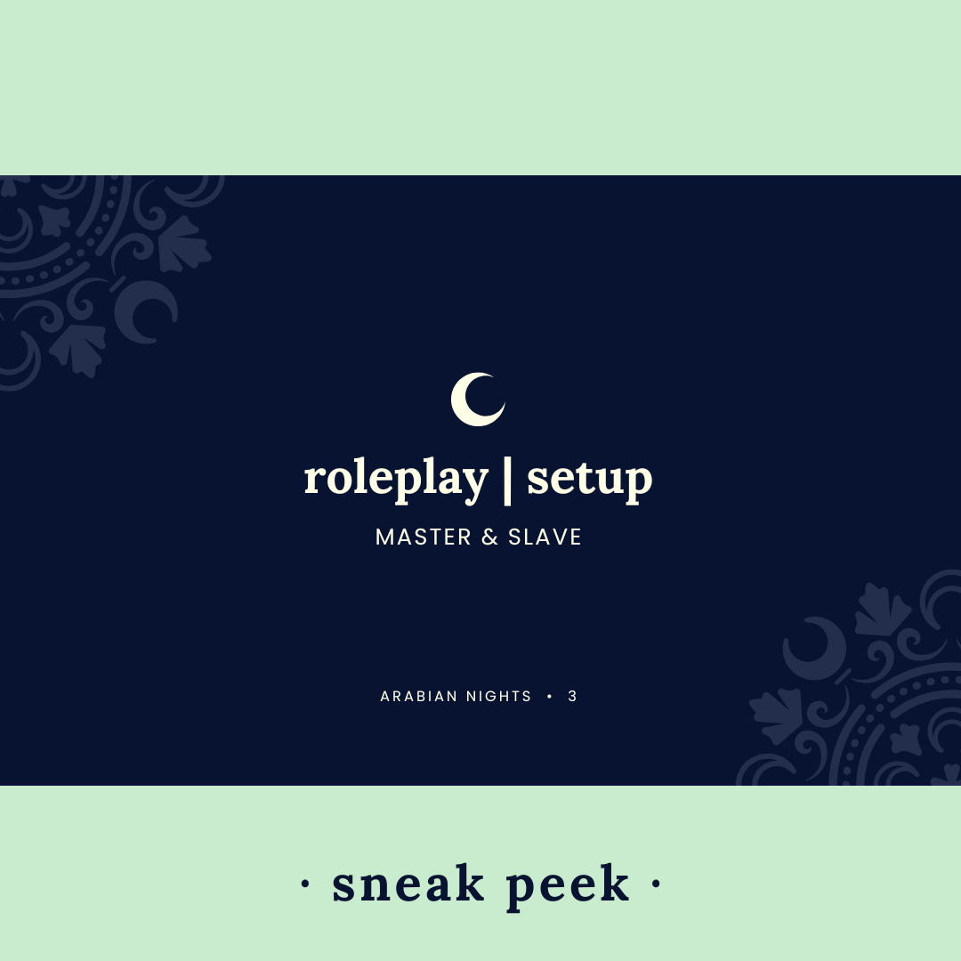 Sneak peek of front of roleplay setup card from Arabian Nights set