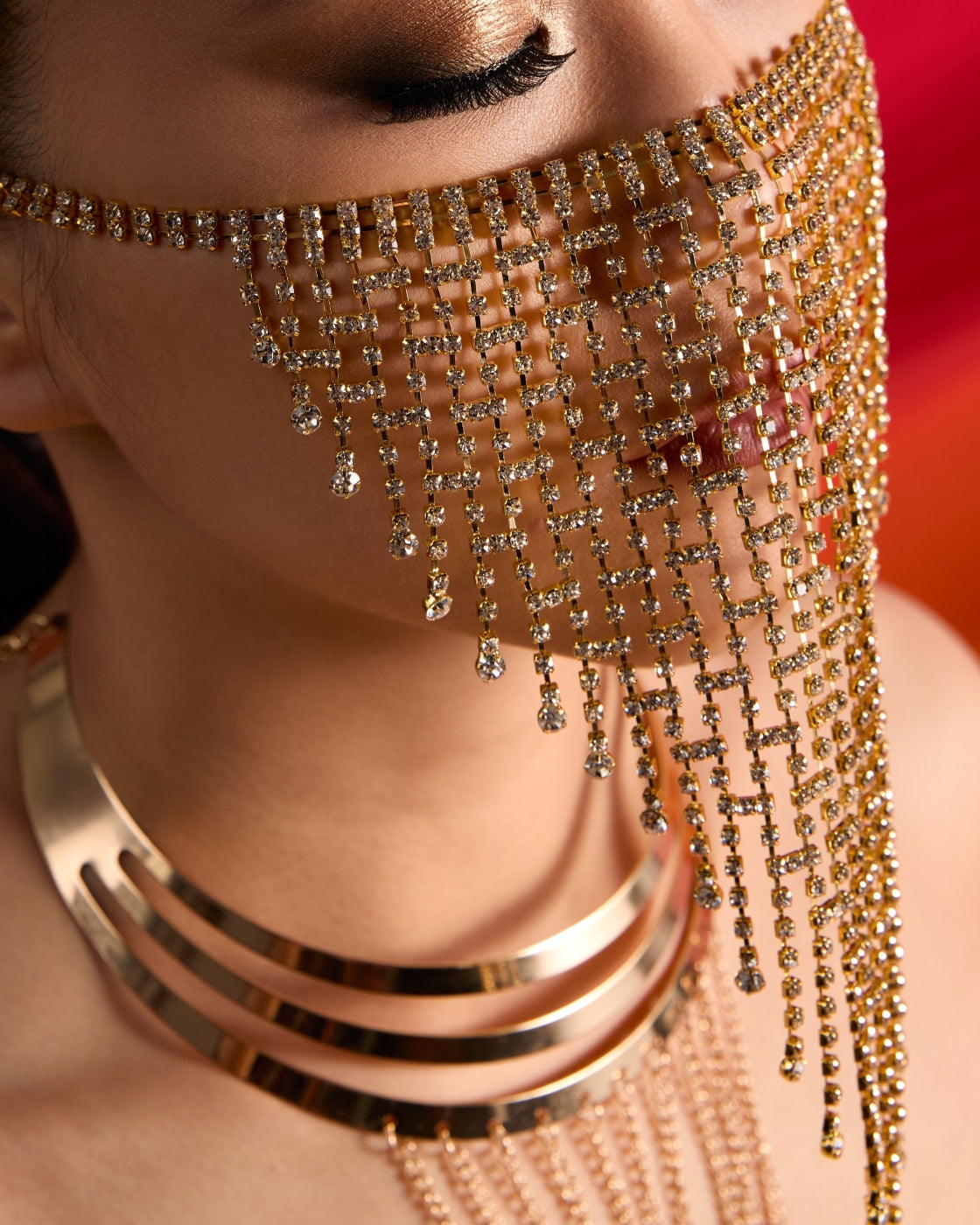 Close-up of a person Arabian Nights Bejeweled Face Veil