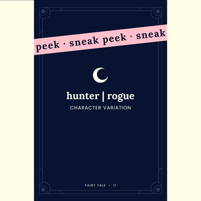 Sneak peek of front of hunter | rogue character card from Fairy Tale set