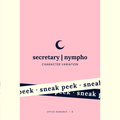 Sneak peek of front of secretary | nympho character card from Office Romance set