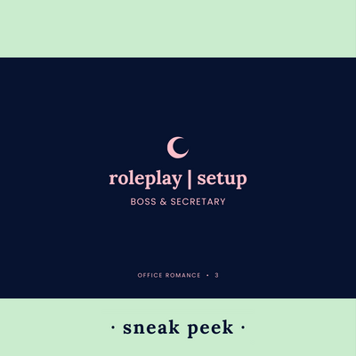 Sneak peek of front of roleplay setup card from Office Romance set